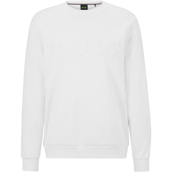 Men's Boss Regular Fit Long Sleeve Sweatshirt in White - Image 1