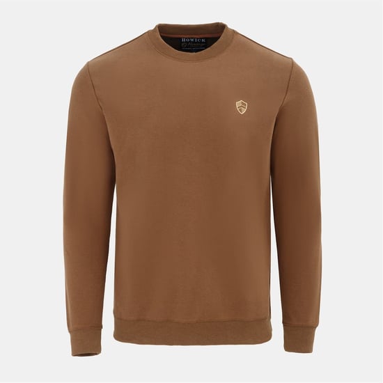 Men's Howick Crew Neck Jumper in Brown - Image 1