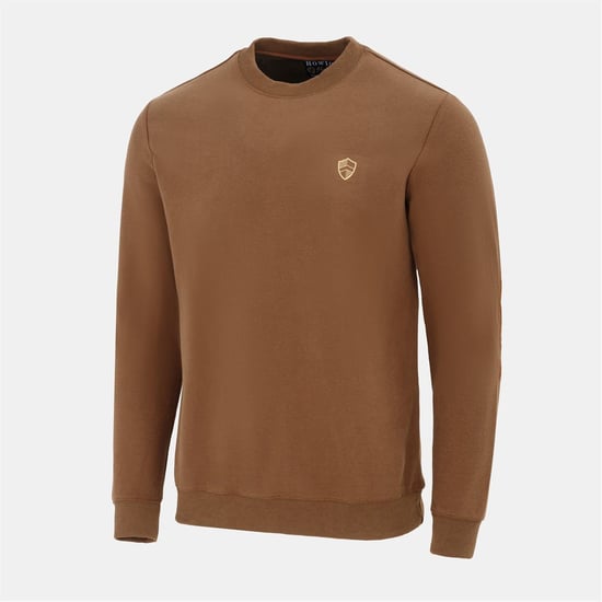 Men's Howick Crew Neck Jumper in Brown - Image 3