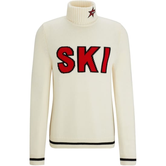 Men's Boss Turtle Neck Long Sleeve Sweater in White - Image 1