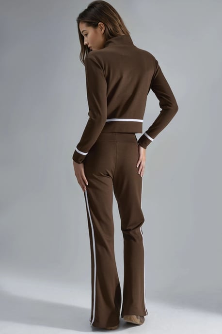 Modal Touch Zippered Sweatshirt & Flare Pants Two-Piece Set - Image 3