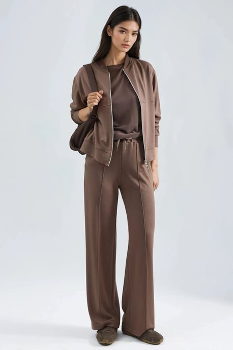 Modal Touch Zipbehorde Hoodie & Ribgebreide Broek Set - Image 1