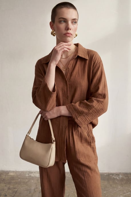 Muslin Stof Twee-Delige Set met Shirt en Broek - Image 2