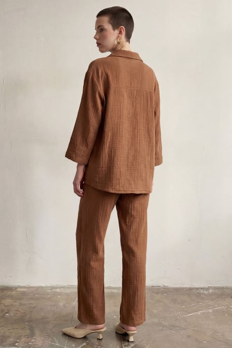 Muslin Stof Twee-Delige Set met Shirt en Broek - Image 3