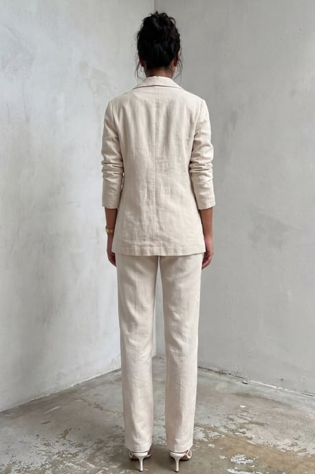Geknoopte Jas Kraag Twee-Delige Set - Image 2