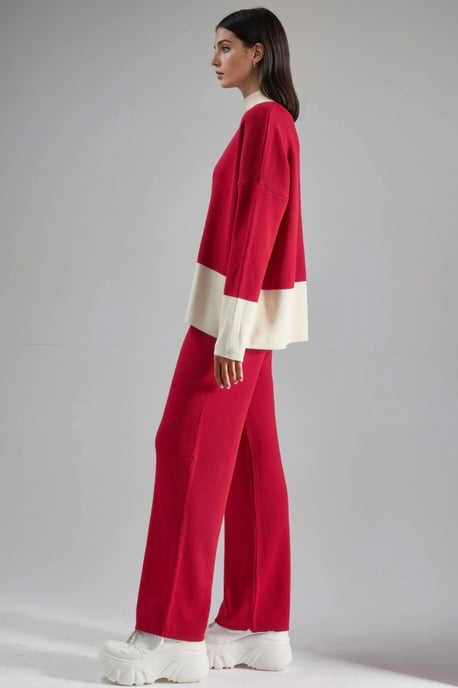 Geribbelde Brei Co-Ord Set met Halve Col - Image 4