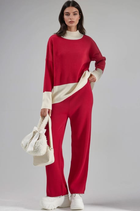 Geribbelde Brei Co-Ord Set met Halve Col - Image 5