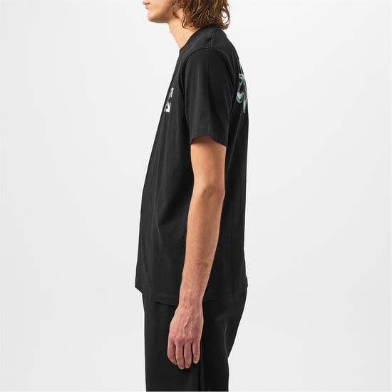 Men's Off White Liquid T-Shirt in Black/White - Image 2