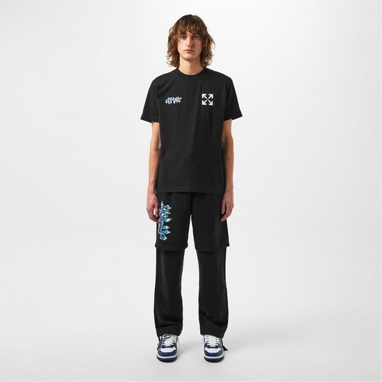 Men's Off White Liquid T-Shirt in Black/White - Image 4