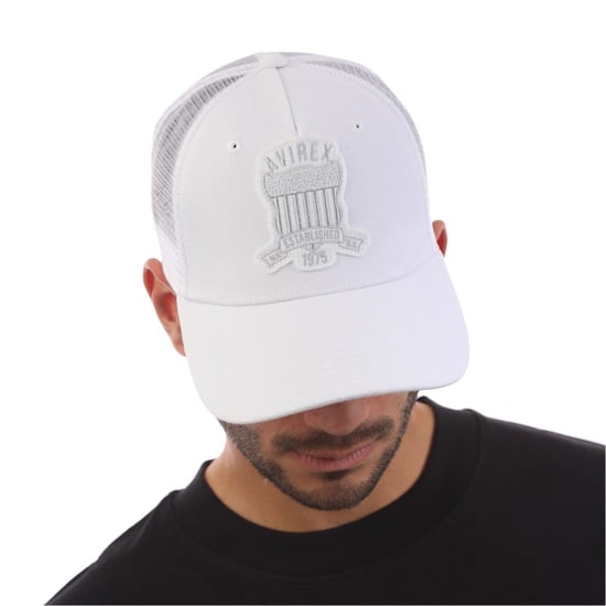 Accessories Avirex Solid Patterned Starrett Trucker Cap with Logo in White - Image 3