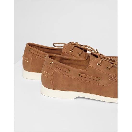 Men's Threadbare Archery Moc Toe Lace-Up Boat Shoes in Tan - Image 4