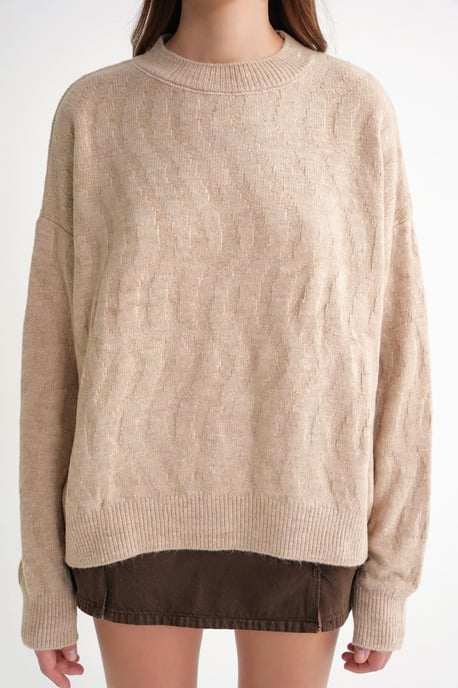 Geribbelde Brei Pullover Trui met Haar Vlechtpatroon - Image 5