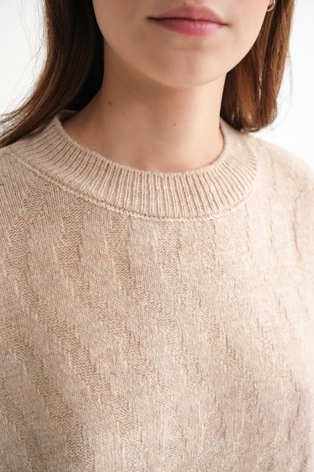Geribbelde Brei Pullover Trui met Haar Vlechtpatroon - Image 6