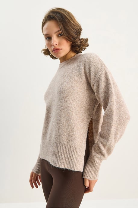 Tjock Oversized Crew Neck Stickad Tröja - Image 4