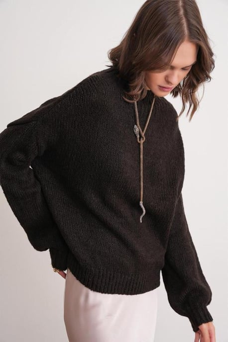 Ontspannen Pas Crew Neck Dikke Gebreide Trui - Image 3