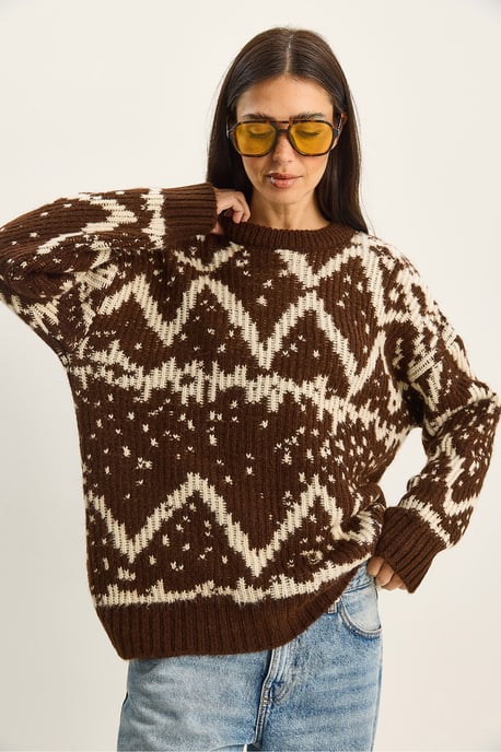 Oversized Ethnic Knit Sweater - Image 4