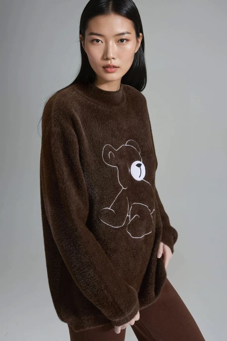 Oversize Teddy Bär Plushtröja - Image 2