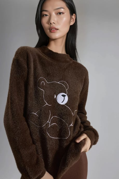 Oversize Teddy Bär Plushtröja - Image 5