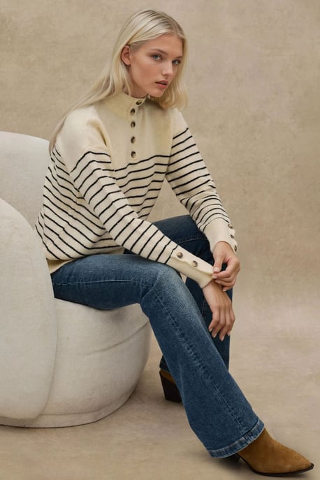 Knitted Sweater met Knopenkraag - Image 5