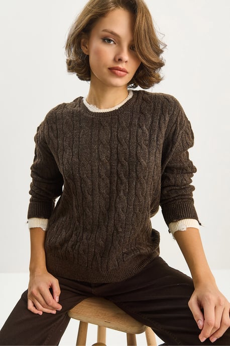 Hair Braid Patterned Sweater - Image 2