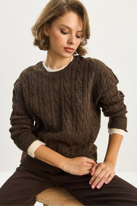 Hair Braid Patterned Sweater - Image 3