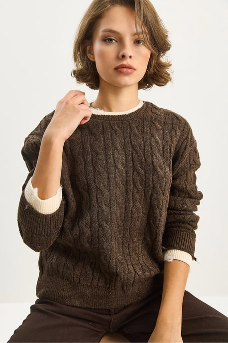 Hair Braid Patterned Sweater - Image 4