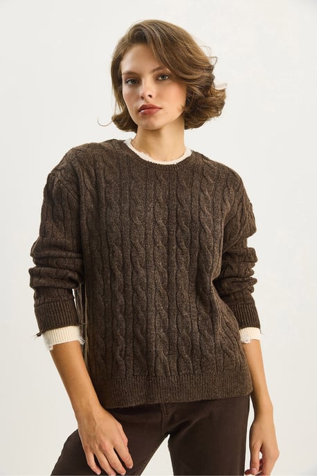 Hair Braid Patterned Sweater - Image 5