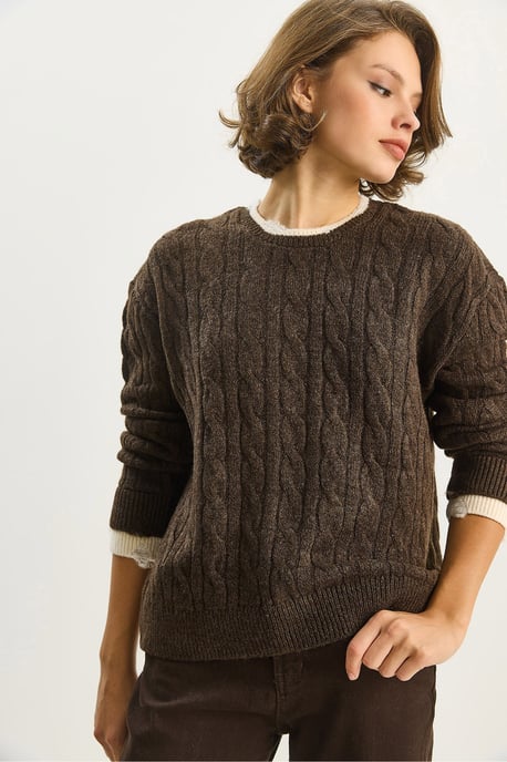 Hair Braid Patterned Sweater - Image 6