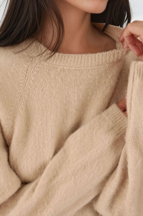 Mjukt texturerad crewneck grundtröja - Image 3