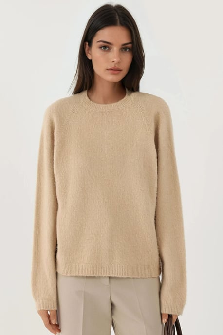 Mjukt texturerad crewneck grundtröja - Image 6