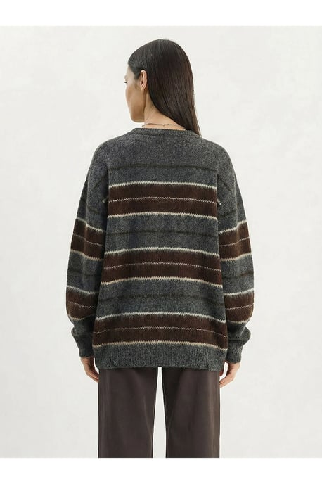 Striped Knit Crew Neck Sweater - Image 5
