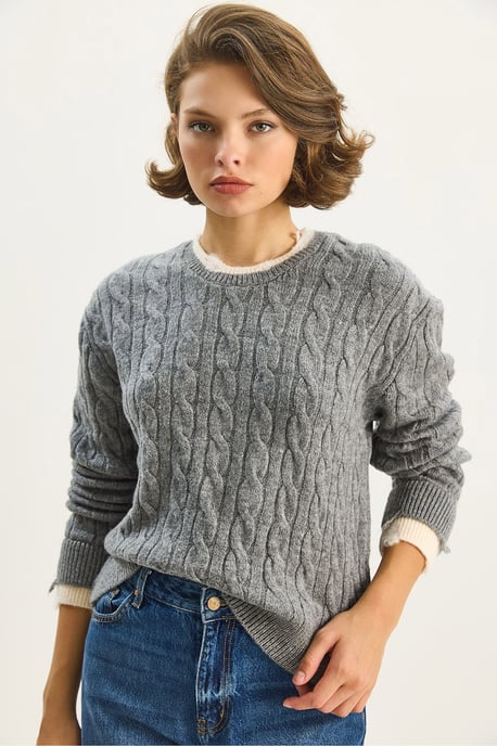 Hair Braid Patterned Sweater - Image 4