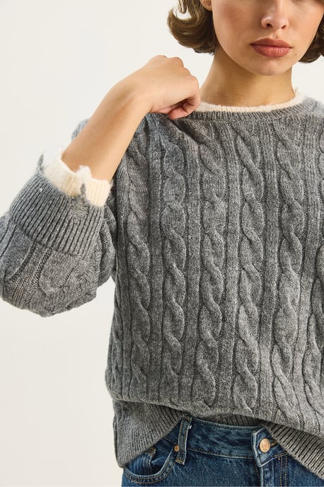 Hair Braid Patterned Sweater - Image 5