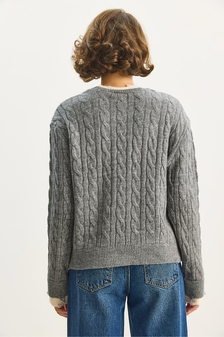 Hair Braid Patterned Sweater - Image 6