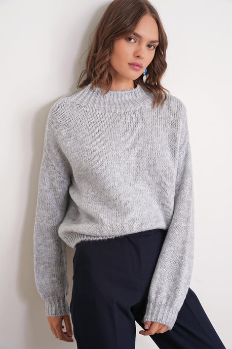Ontspannen Pas Crew Neck Dikke Brei Trui - Image 1