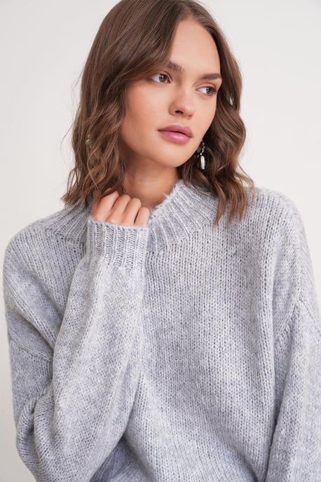 Ontspannen Pas Crew Neck Dikke Brei Trui - Image 3