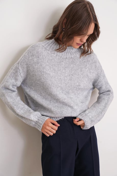 Ontspannen Pas Crew Neck Dikke Brei Trui - Image 4