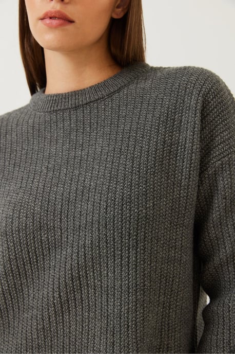 Fransad Crew Neck Cropped Tröja - Image 4