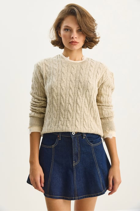 Hair Braid Patterned Sweater - Image 3