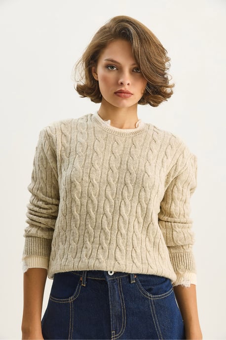 Hair Braid Patterned Sweater - Image 4