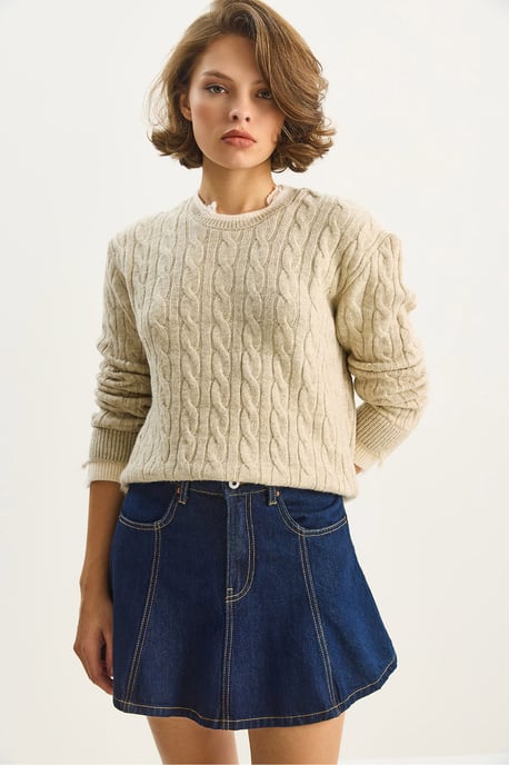 Hair Braid Patterned Sweater - Image 5