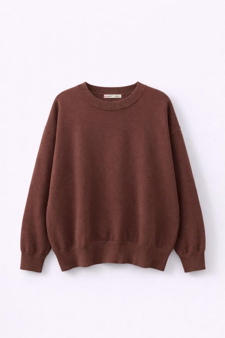 Oversized Ribbed Knit Sweater - Image 1