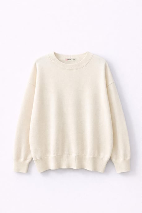 Oversized Ribbed Knit Sweater - Image 1