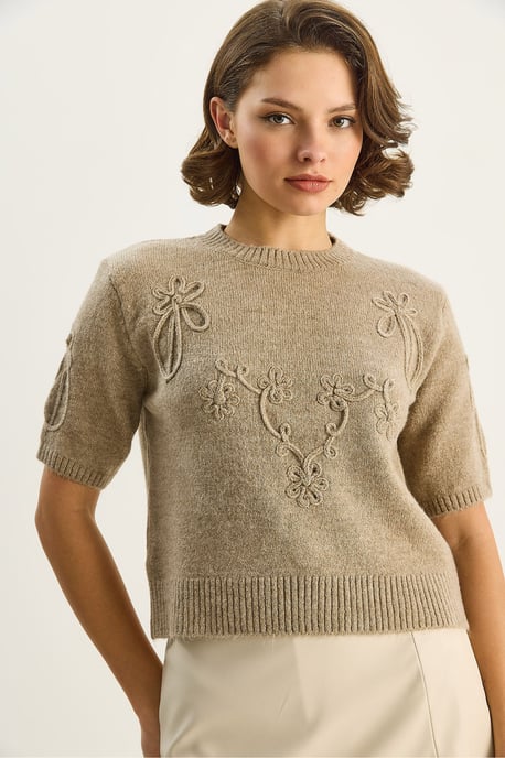Broderad Crew Neck Stickad Tröja - Image 5