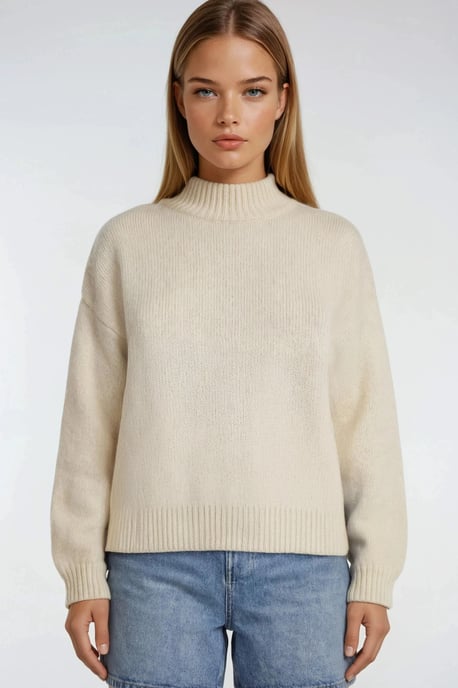 Relaxed Fit Crew Neck Dikke Gebreide Trui - Image 2