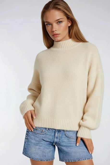 Relaxed Fit Crew Neck Dikke Gebreide Trui - Image 3