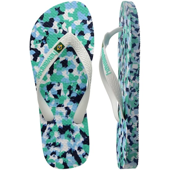 Women's Havaianas Brasil Camo Patterned Flip Flops in Lavender Blue - Image 3