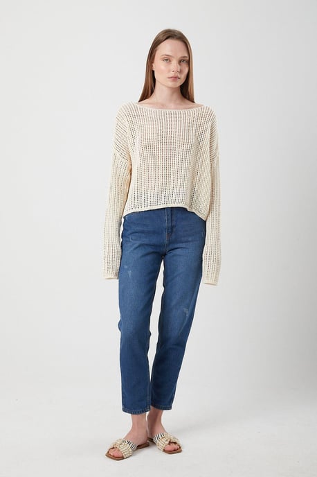 Gehaakt Crop Top met Boot-Hals - Image 2