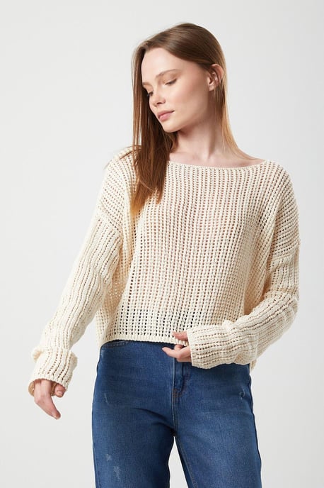 Gehaakt Crop Top met Boot-Hals - Image 3