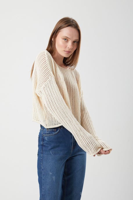 Gehaakt Crop Top met Boot-Hals - Image 5